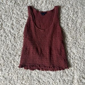 American Eagle maroon scrunched crop top